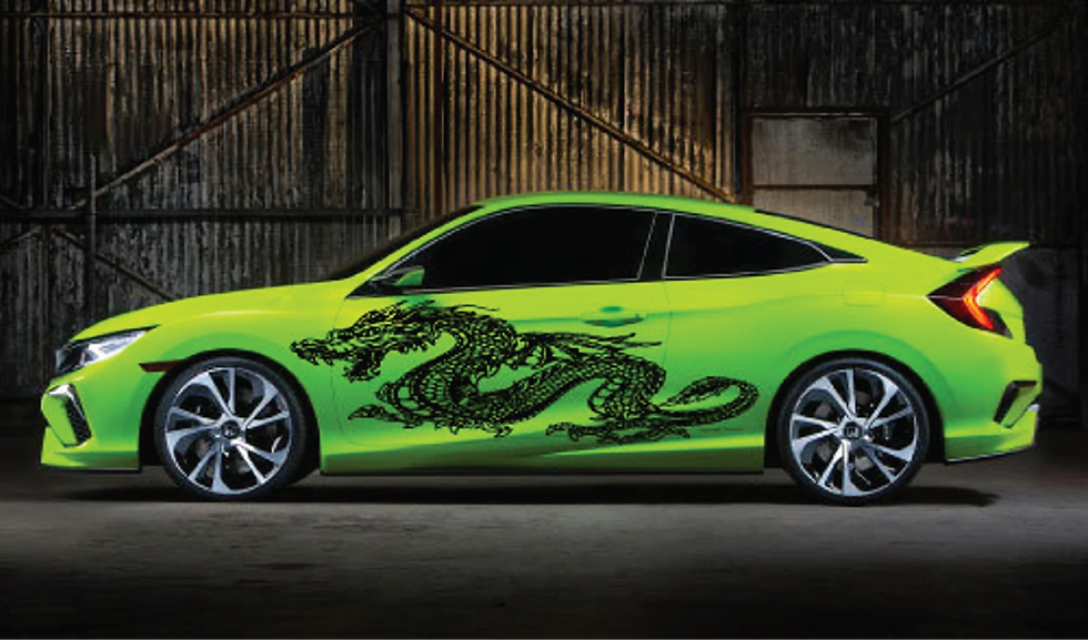 Universal Badass Full Side Dragon Decal Sticker 65