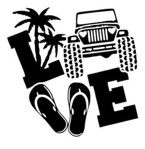 Jeep beach love Decal Sticker