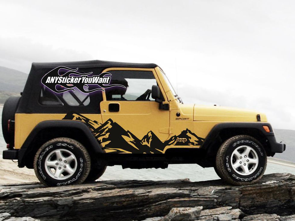 Miniatura: Jeep Wrangler Full Side Mountain Scene Decal Sticker 87