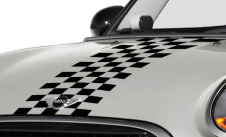 Mini Cooper Checkered Hood Stripe Decal Sticker
