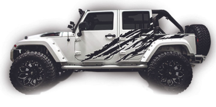 Jeep Wrangler Full Side Ripped Splash Decal Sticker 17
