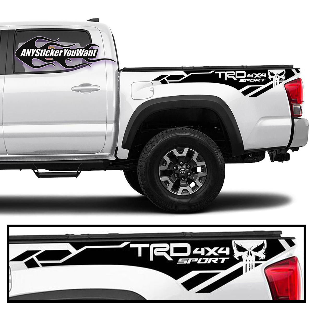 TRD Toyota Tacoma 4x4 Sport Punisher Bed Stripe Vinyl Decal Sticker 331