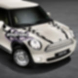 Mini Cooper Double Hood Checkered Stripes Decal Sticker 11