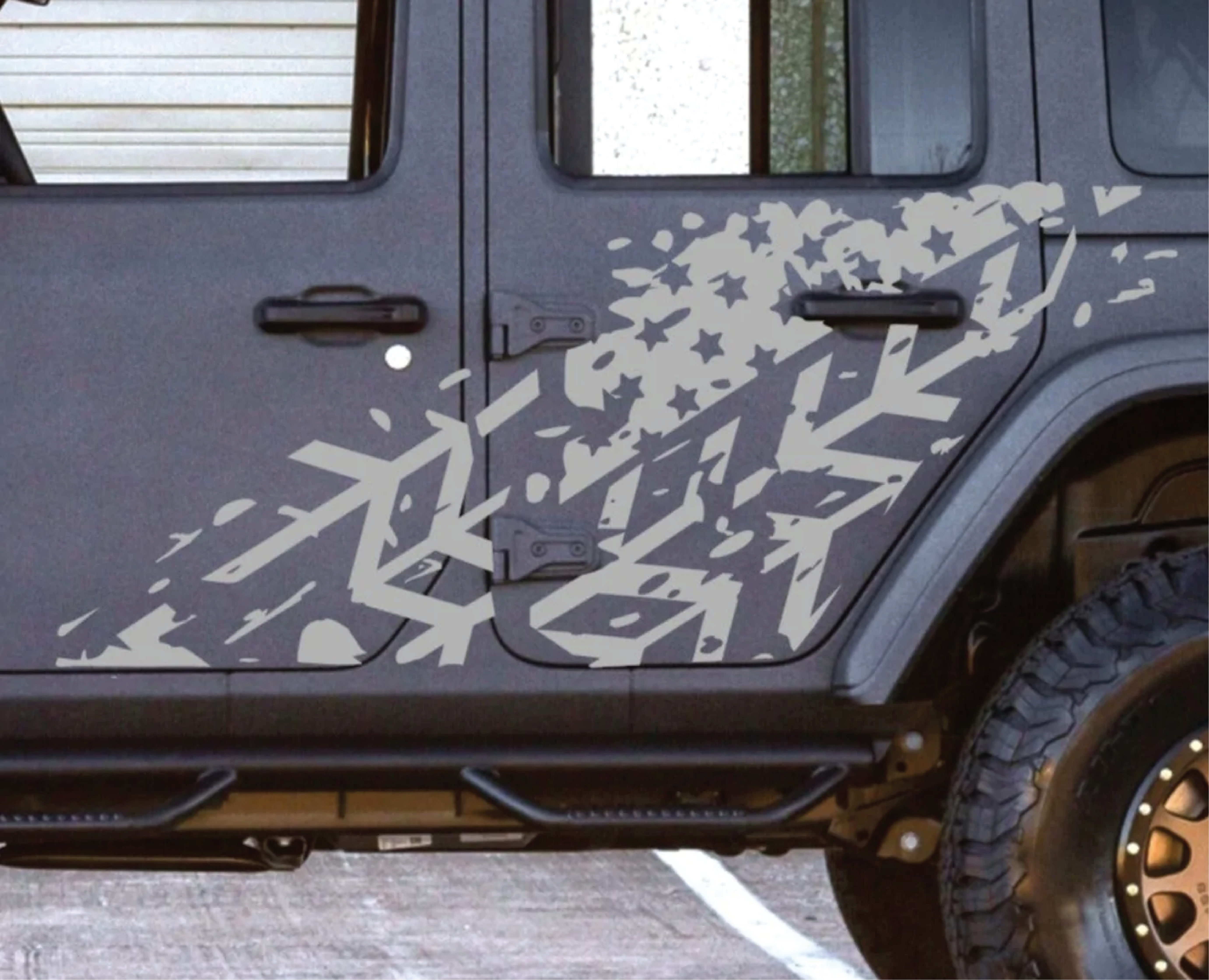 Jeep Wrangler Gladiator Tire Track American Flag Decal Sticker 37