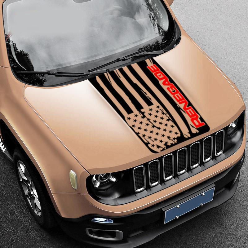 Jeep Renegade American Flag Hood Stripe Decal Sticker 46