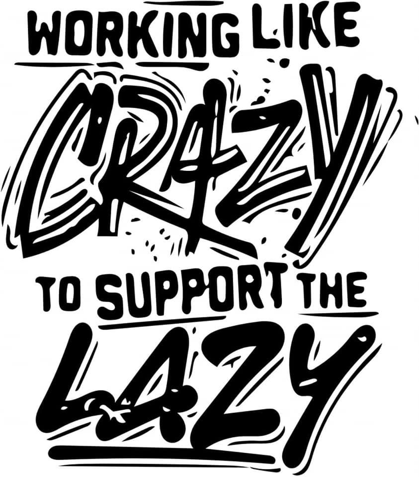 Working like crazy to support the lazy decal sticker