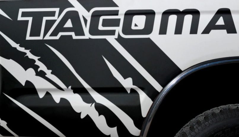 Toyota Tacoma Truck Bed Ripped Torn Splash Decal Sticker 190