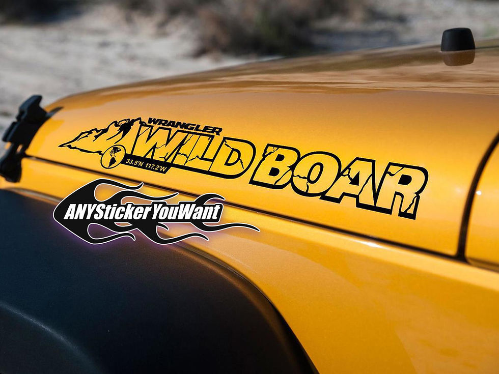 JEEP Wrangler Wild Boar Hood Fender Name Decal Sticker 150