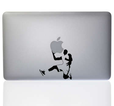 Basketball Dunking Apple Laptop Decal Sticker 1