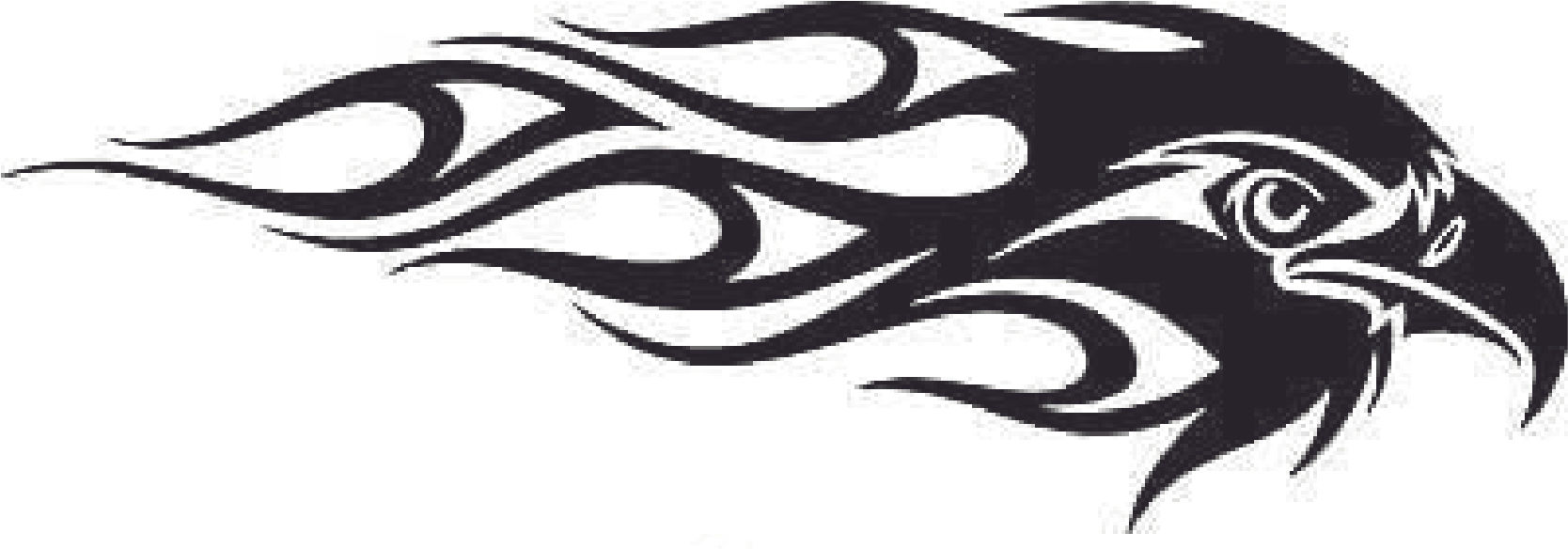 Flaming Hawk Decal Sticker 1