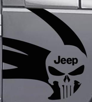 Jeep Wrangler Gladiator Punisher Fender Decal Sticker 256