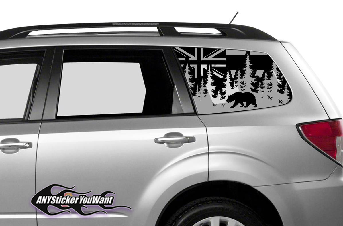 Universal Bear Union Jack Flag Rear Window Decal Sticker Set 10