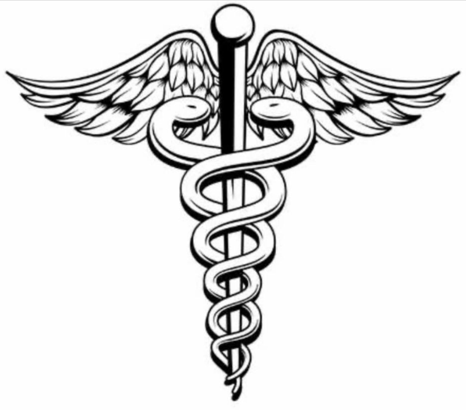 Beautiful Caduceus medical Symbol Decal Sticker