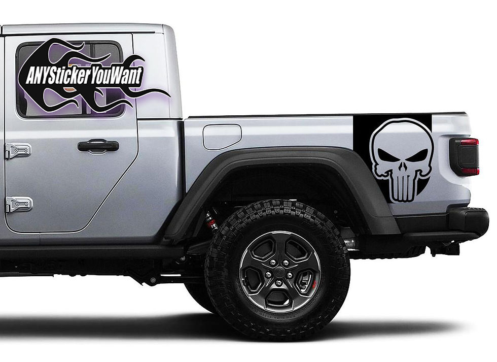 Jeep Gladiator Punisher Stripe Bed Side Stripe Decal Sticker 44