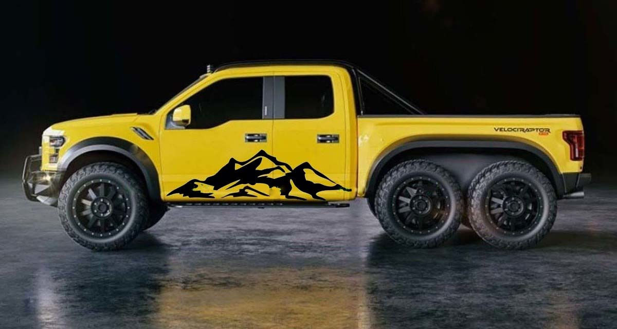 Ford F150 F250 F350 Full Side Mountain Decal Sticker