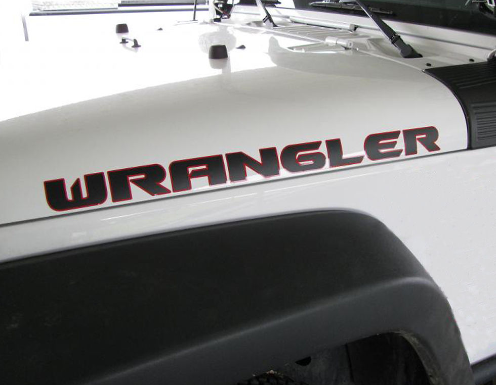 Jeep Wrangler Hood Fender Name Decal Sticker 119