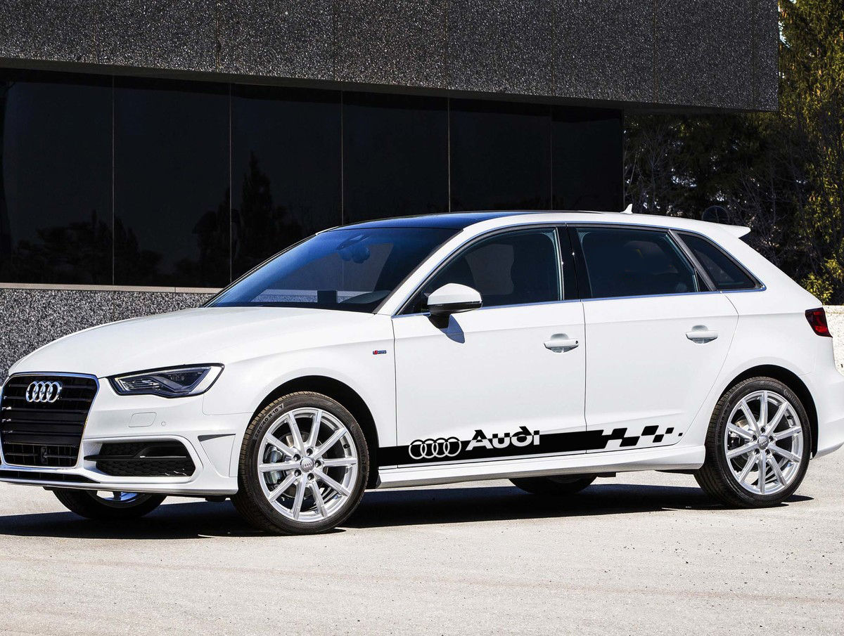 Audi Rocker Panel Stripe Kit Vinyl Decal Sticker 16