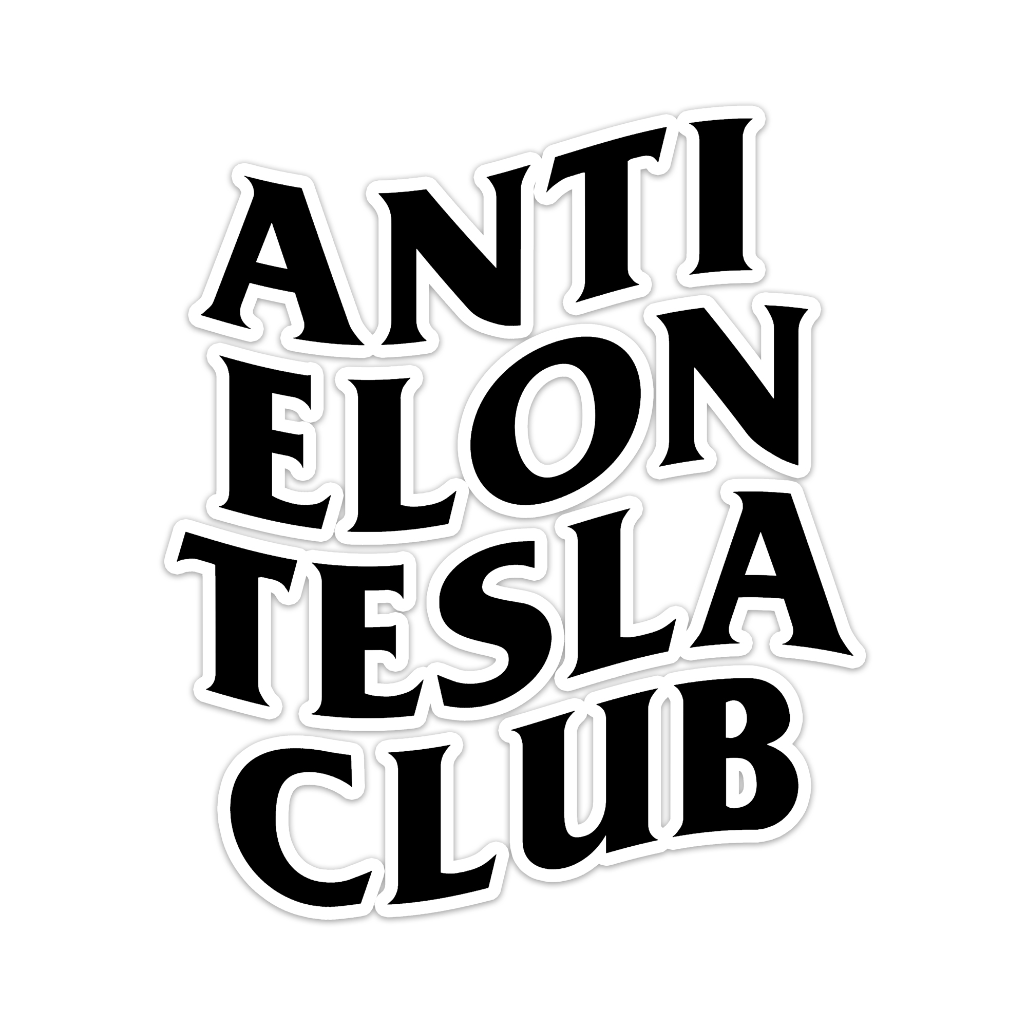 ANTI ELON TESLA CLUB Vinyl Decal Sticker anti ELON MUSK