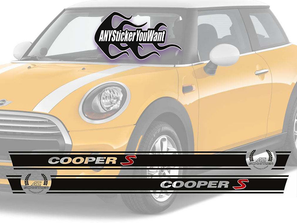 Mini Cooper S Rocker Panel Stripes Vinyl Decal Sticker 89