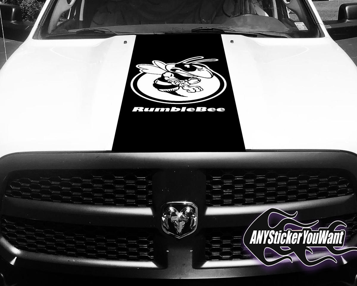 Dodge Ram Rumble Bee Hood Stripe Vinyl Decal Sticker 158