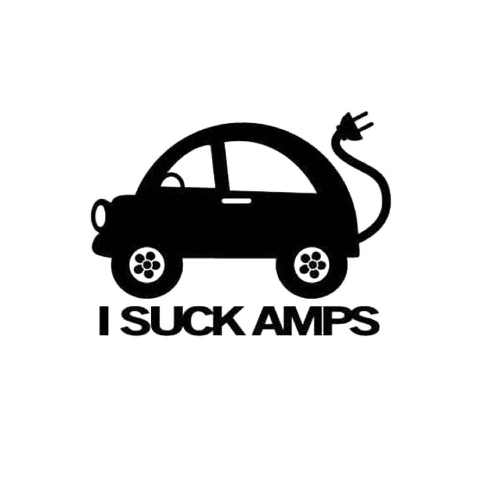 I Suck Amps Electric Car Vinyl Decal Sticker