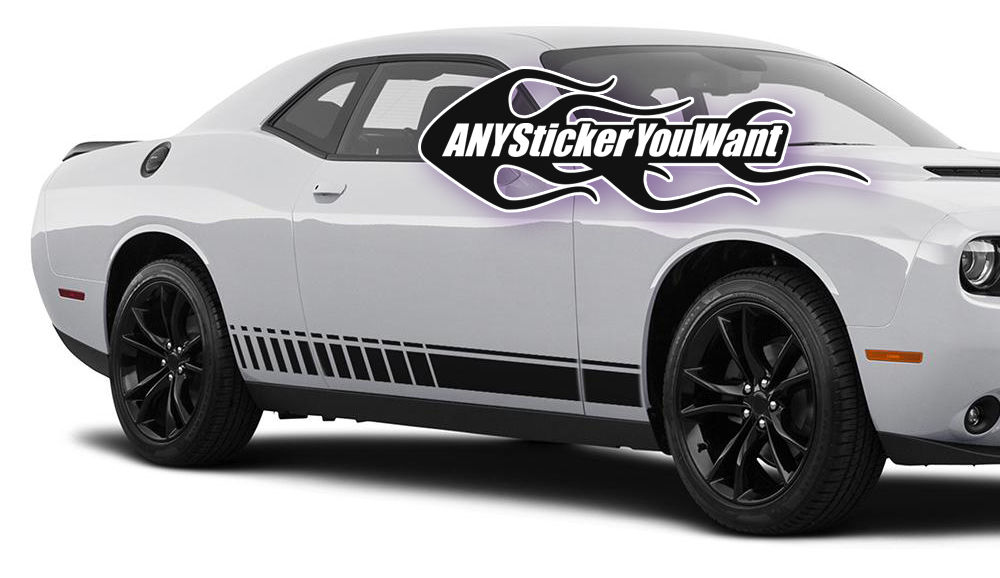 Dodge Challenger Split Rocker Stripe Vinyl Decal Sticker