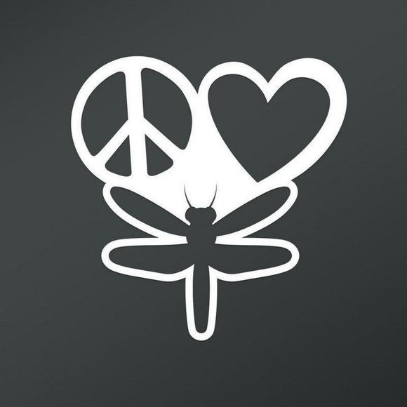 Peace Love Dragonflies Decal Sticker