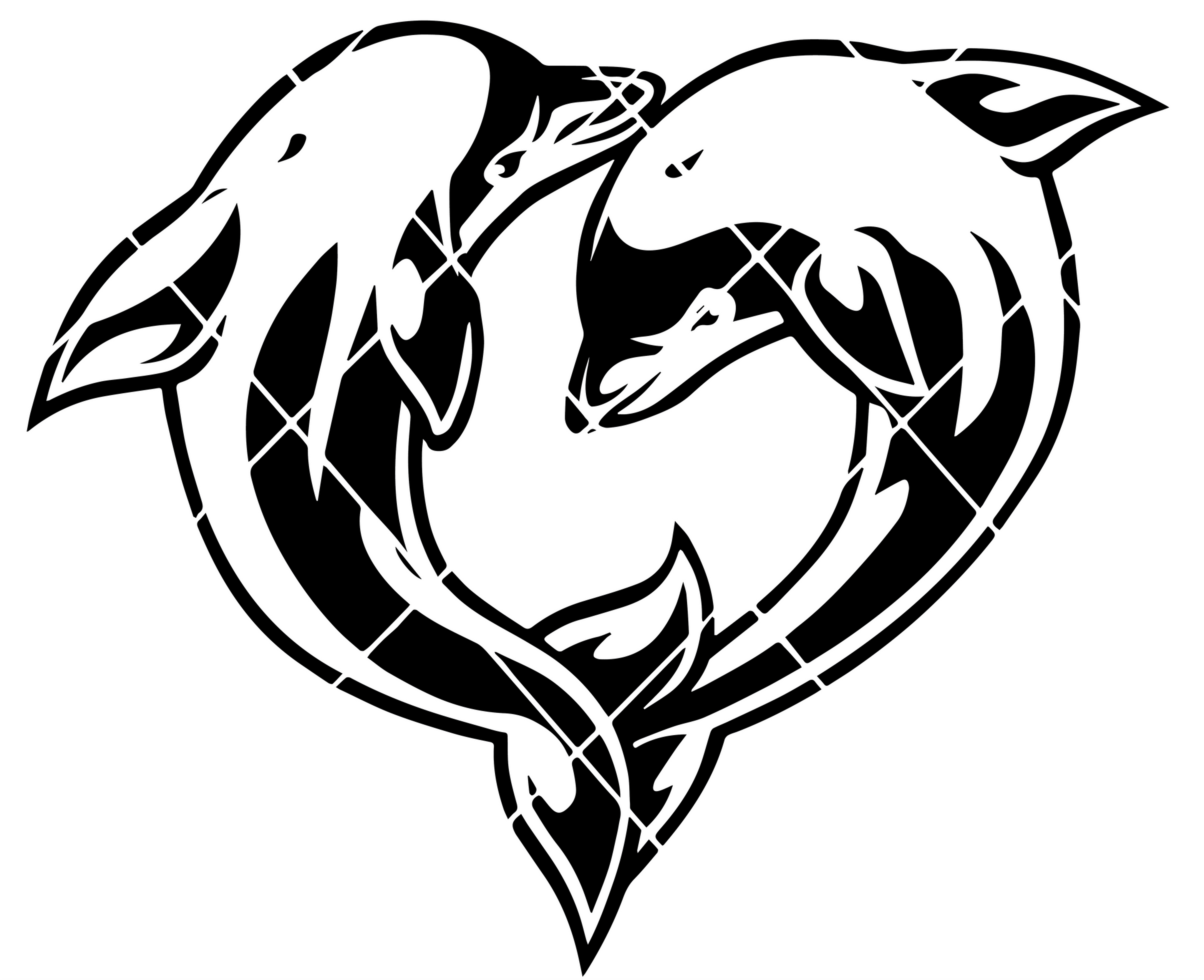 Dolphin Heart Decal Sticker 2