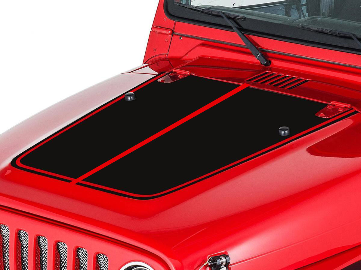 Jeep Gladiator Wrangler Pinstripe Split Hood Stripe Decal Sticker 82