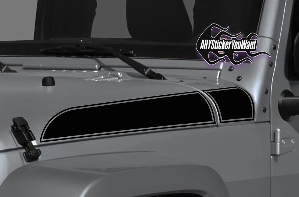 Jeep Gladiator Wrangler Pinstripe Hood Cowl Stripe Decal Sticker 2 2018-2021