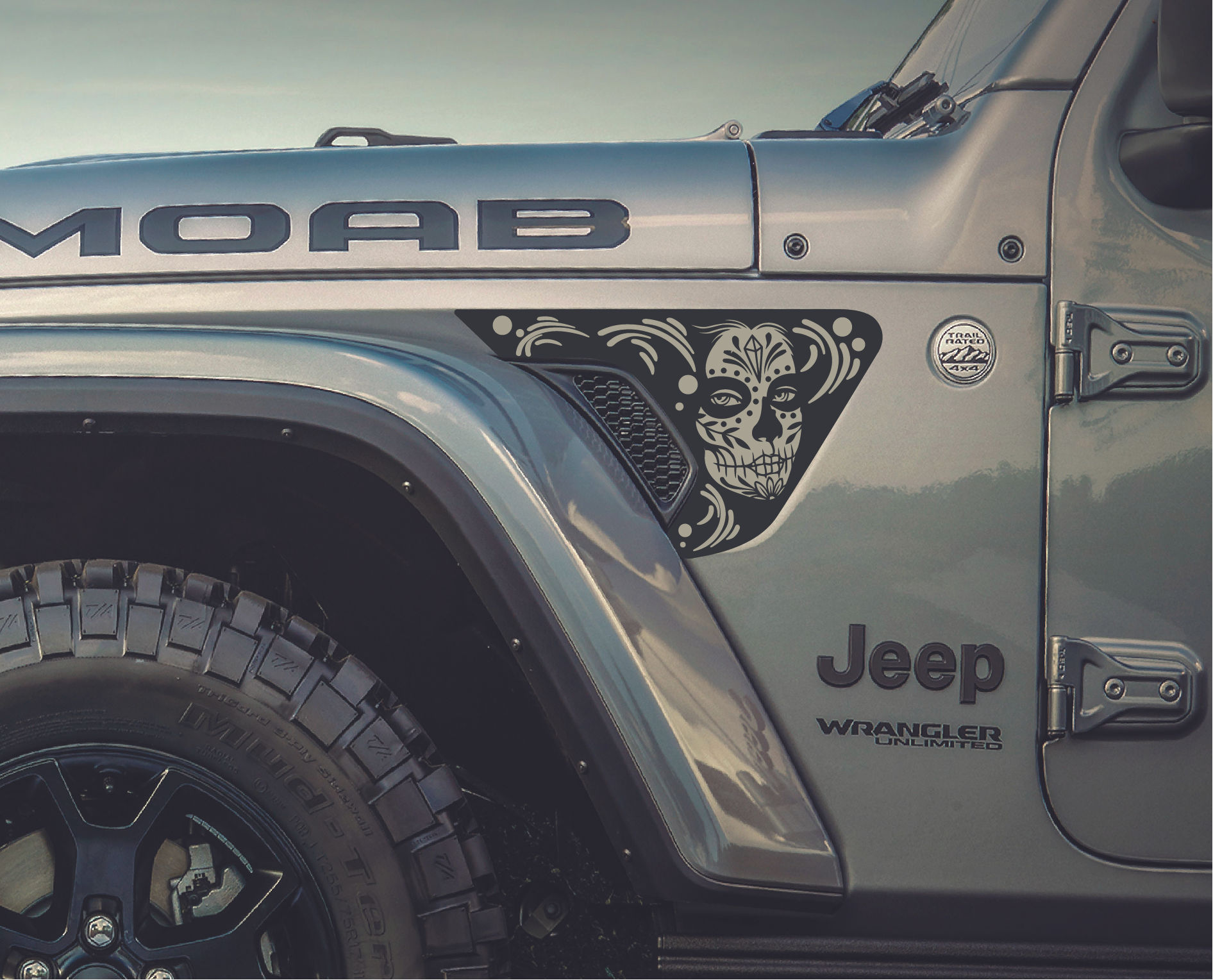 Sugar skull vent decal 4