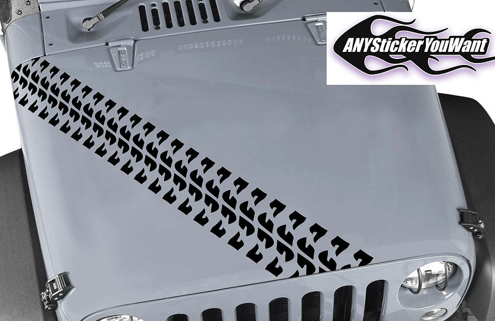 Jeep Muddy Tire Track Hood Decal Sticker 142