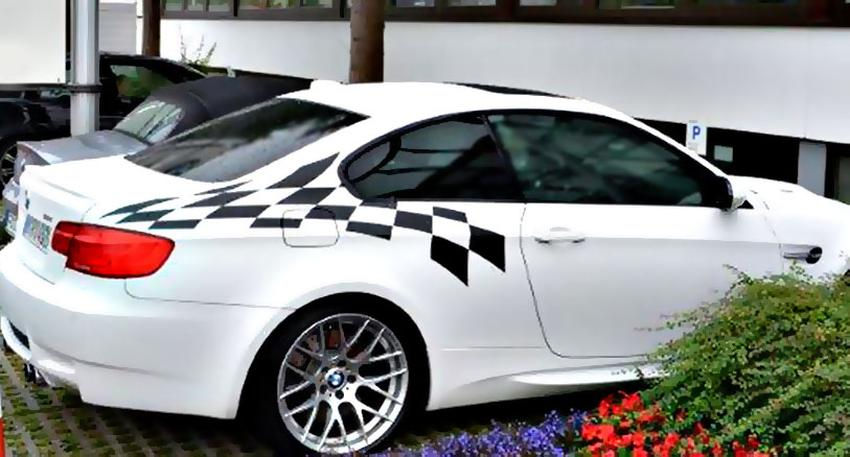 BMW M3 Checkered Rear Fender Vinyl Decal Sticker