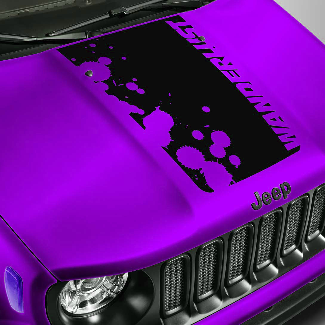 Jeep Wrangler Gladiator Wanderlust Mud Splash Hood Stripe Decal Sticker 93