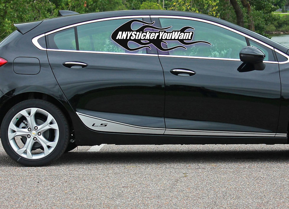 Chevy Chevrolet Cruze LS Rocker Panel Checkered Racing Stripe Decal Sticker