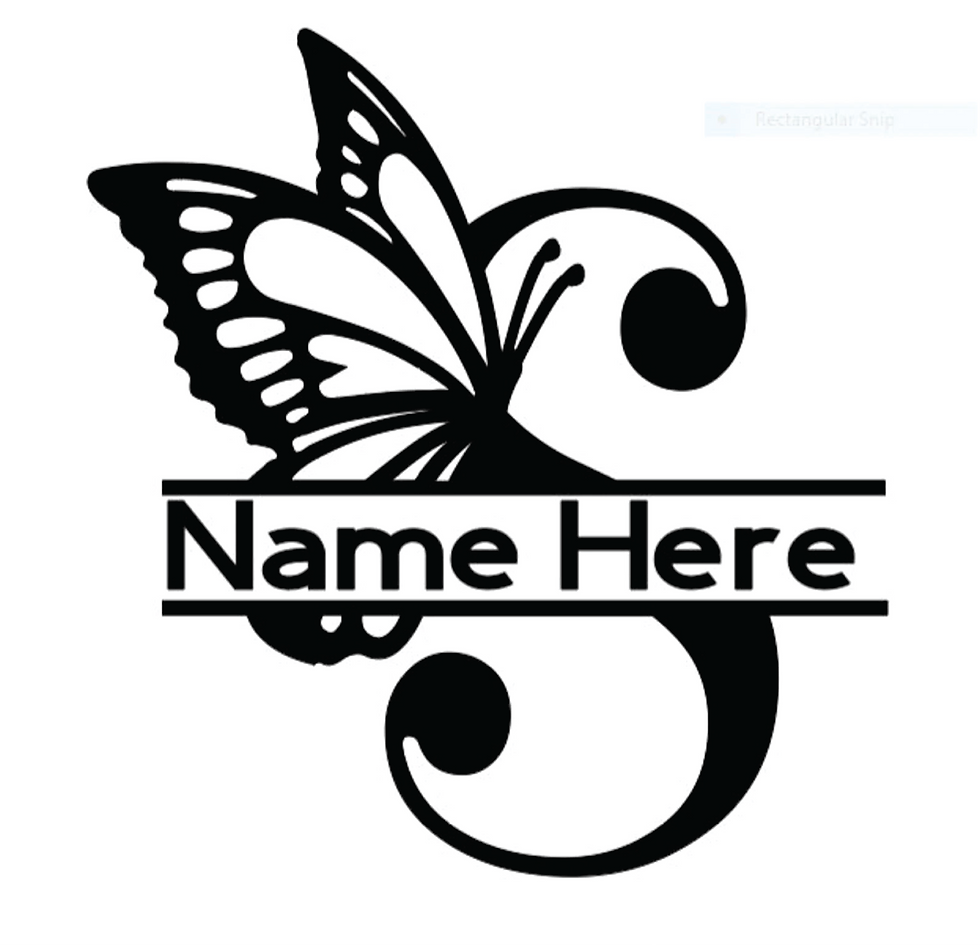 Thumbnail: Butterfly Monogram Decal Sticker