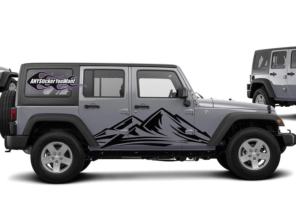 Jeep Gladiator Wrangler Full Side Mountain Decal Sticker 80