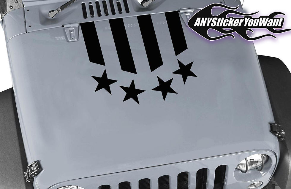 Jeep Gladiator Wrangler Freedom Fighter Hood Stripe Decal Sticker 124