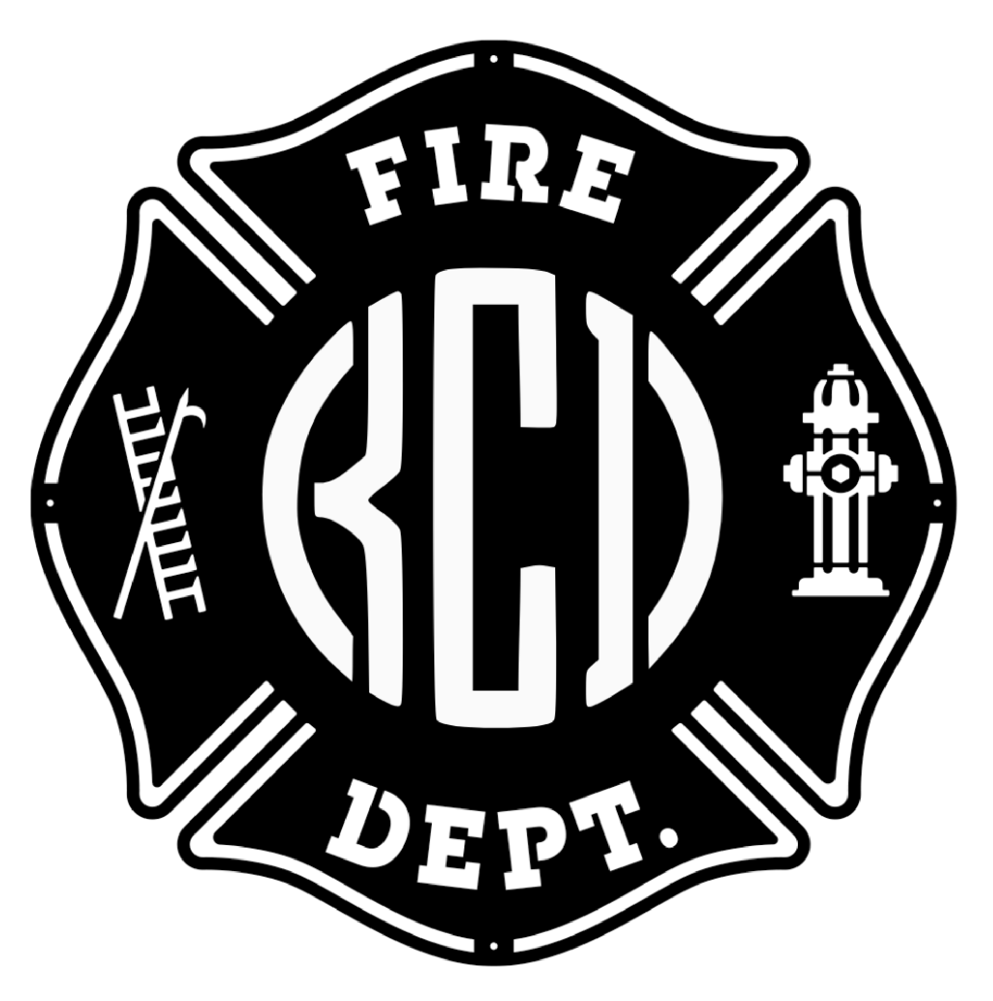 Firefighter maltese cross monogram decal sticker