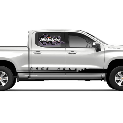 Custom Universal Rocker Panel Stripes Decal Sticker (add text ...