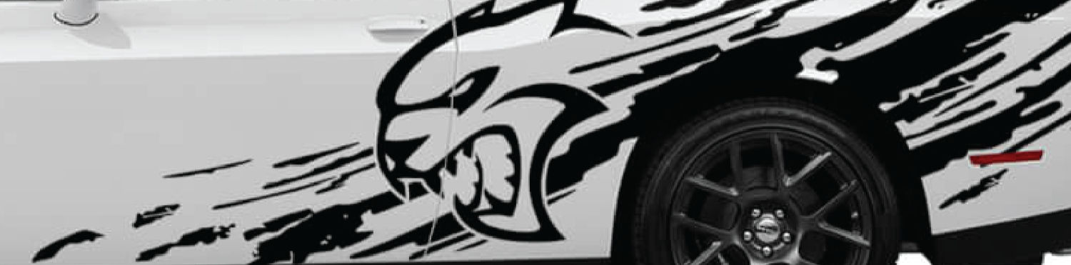 Dodge Challenger Or Charger SRT Hellcat Splash Grunge Vinyl Decal Sticker