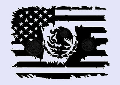 American Mexican Flag Decal Sticker 10