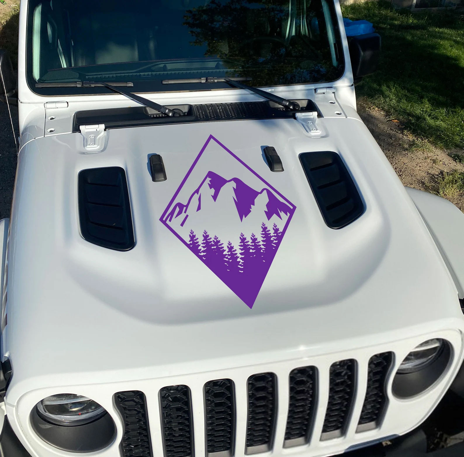 Jeep Wrangler Gladiator Mountain Diamond Hood Decal Sticker 447