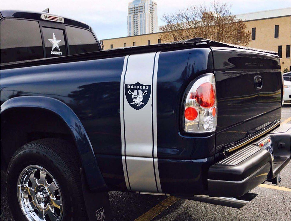 Raiders Bed Stripes Decal Sticker