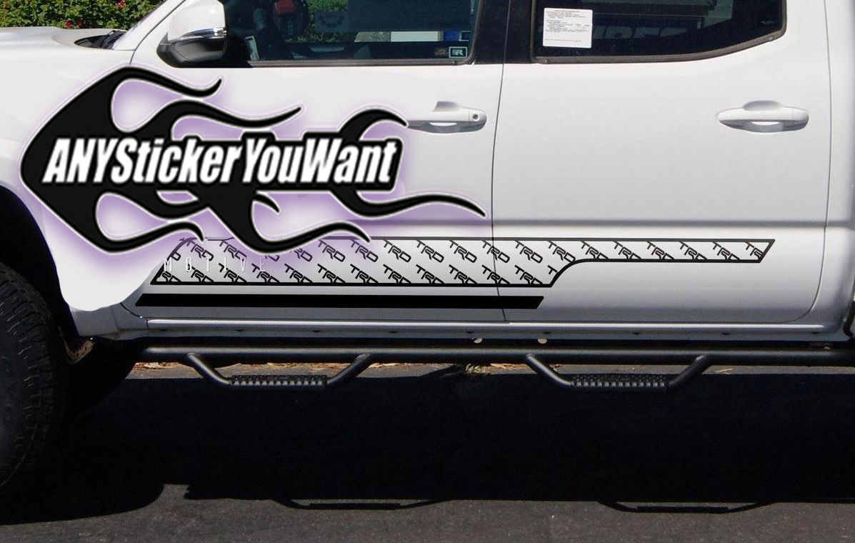 TRD Toyota Tundra Logo Rocker Panel Stripes Sticker 276