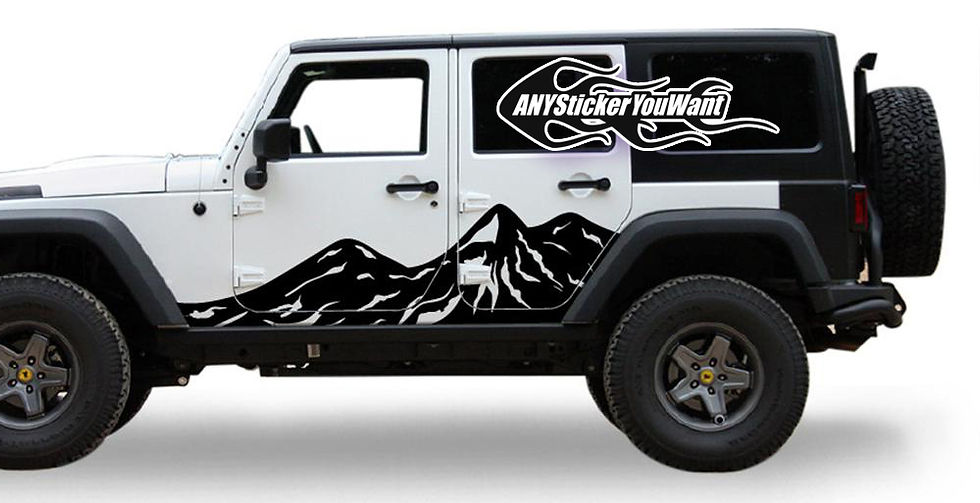 JL Wrangler Full Side Mountain Scene Decal 4