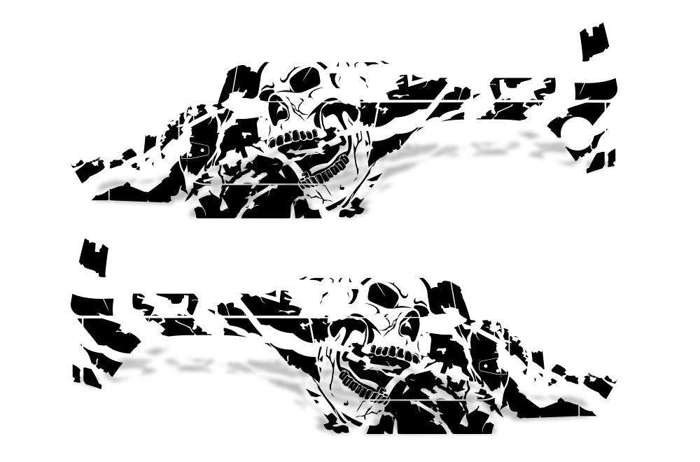 2 Door Jeep Wrangler Full Side Skull Shredded Rip Decal Sticker 580