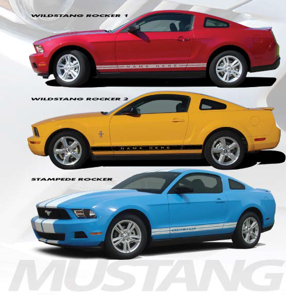 Ford Mustang MUSTANG ROCKERS 2 Stripes Vinyl Decal Stick