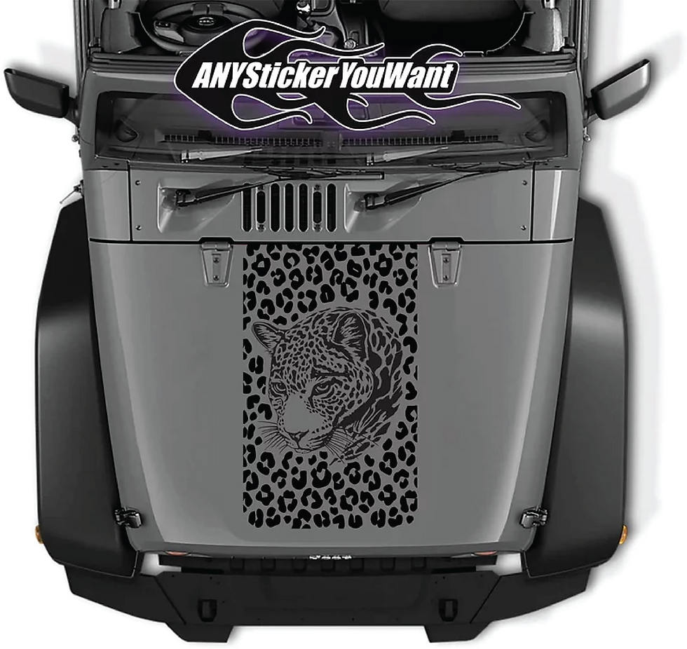 Leopard Cheetah Jeep Wrangler Hood Decal Sticker 2 (fits any Vehicle)
