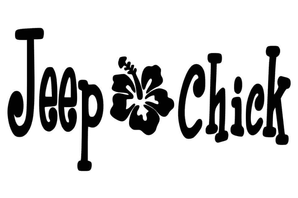 Jeep chick hibiscus Decal Sticker 4
